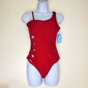Hilinker, Red,  One Piece Swimsuit,size Small